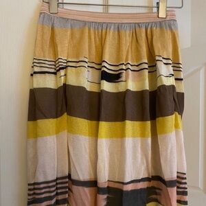 Missoni Knee Length Neutral Stripe Skirt. Size 38.